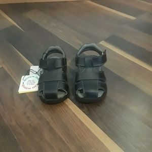 Smart fit boys leather navy blue sandals